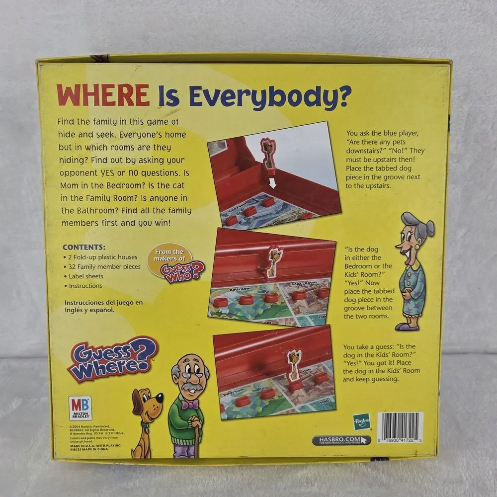 Vintage 2004 MB Guess Where? Family Board Game Complete Excellent Condition